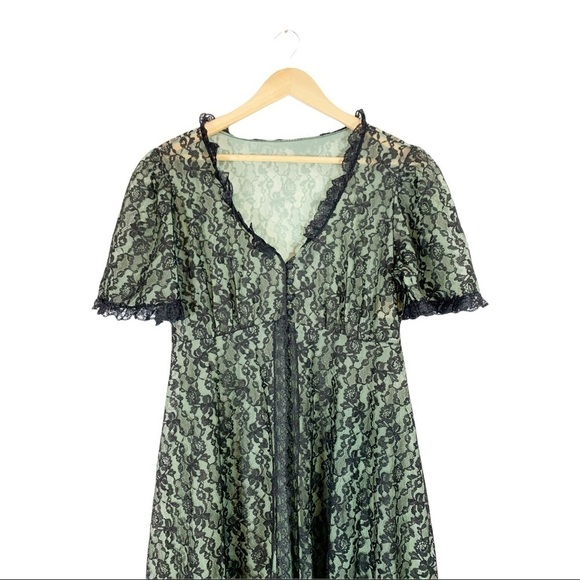 VintageTosca of California Peignoir House lace Midi Dress Size Medium - Picture 3 of 6